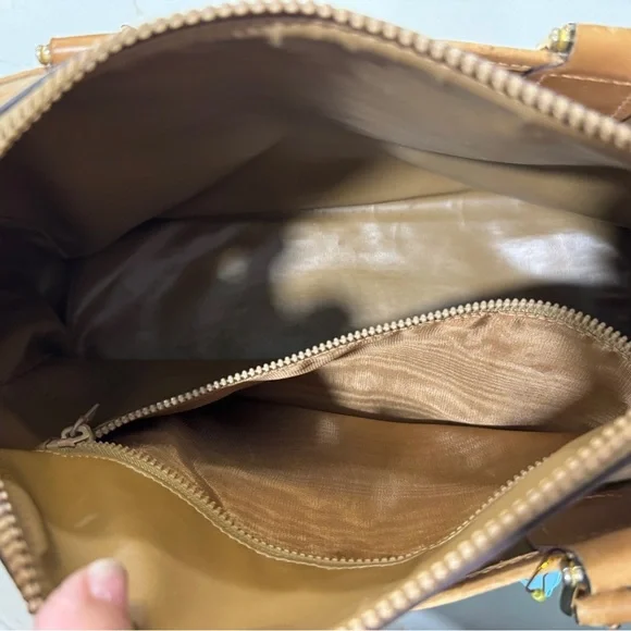 Vintage Celine Macadam Handbag - Beige & Tan Coated Canvas - Picture 5 of 9